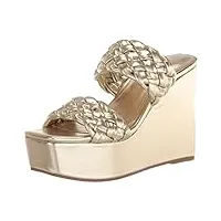 nine west footwear sandales compensées nessie pour femme, gold, 35.5 eu