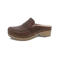 dansko women's bel brown oiled mule 9.5-10 m us - comfort loafer