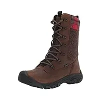 keen femme greta tall boot waterproof botte de neige, marron (brown/red plaid), 40 eu