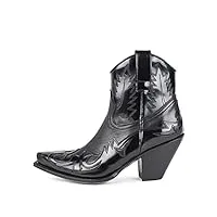 sendra boots - 16695 bottes de cow-boy pour femmes avec talon et embout - noir style de bottes camper - bottes élégantes - 40