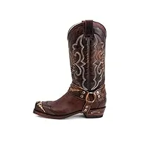 sendra boots - 4060 58 bottes de cow-boy pour femmes et hommes avec talon et bout rond - marron style bottes camper - bottes élégantes - 41