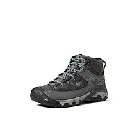 keen women's targhee 3 mid height waterproof hiking boot, magnet/atlantic blue, 9 wide