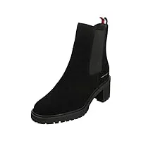 tommy hilfiger femme outdoor chelsea mid heel boot 619 fw0fw06619 bottes mi-hautes, noir (black), 42 eu