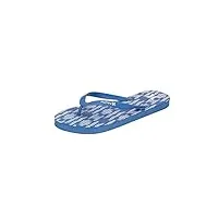 hurley women's flip flops cute casual summer thongs comfort slip-on sandal beach wear, blue shibori, 7