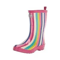 hatley printed wellington rain boots gummistiefel bateau de pluie, rainbow stripes, 25 eu
