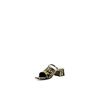 versace jeans couture mules regalia baroque sandales pour femme avec imprimé allover pour femme, black gold, 38 eu