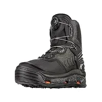 korkers river ops boa wading boots – guidage performance avec boa – comprend des semelles interchangeables, noir, 49.5 eu
