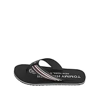 tommy hilfiger tongs homme corporate stripes beach sandal claquettes, noir (black), 40 eu