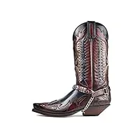 sendra boots 3840 bottes cowboy pour femme avec talon et horme à pointe - style bottes de camping rouges et bleues - bottes élégantes, rouge, 44 eu
