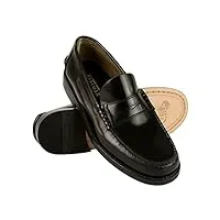 zerimar cuir naturel mocassins castellanos | chaussures Élégantes pour hommes | mocassin masque espagnol | couleur noir | taille 50