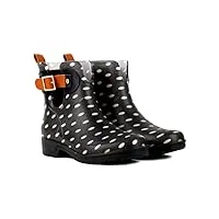 geweo wellies chelsea bottes de pluie imperméables pour femmes bottes de pluie pour femmes bottes respirantes en caoutchouc tige courte plate semelle Épaisse bottes de travail endroit taille 38
