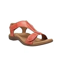 minetom femmes sandales plates Été bout ouvert solide faux cuir orthopédique chaussures de plage décontractée rome dames gladiateur a orange 40 eu