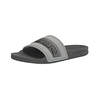 quiksilver men's rivi wordmark slide sandal, grey 1, 8