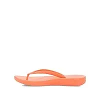 fitflop femme iqushion tongs solides sandale plate, orange fluo, 43 eu