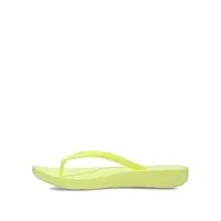 fitflop femme iqushion tongs uni sandale plate, jaune électrique, 40 eu
