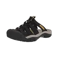keen men's newport closed toe slip on sandals, black yellow, 8.5