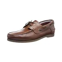 tommy hilfiger chaussures bateau homme th boat shoe core leather cuir, marron (carob chocolate), 42 eu