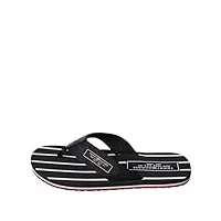 tommy hilfiger tongs homme patch beach sandal claquettes, noir (black), 44 eu