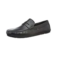 tommy hilfiger chaussures de conduite homme casual leather driver mocassins, noir (black), 40 eu