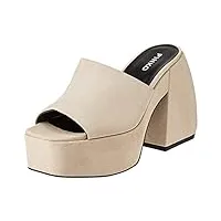pinko femme margaux wedge suede sandale cale, c70 beige taupe clair, 38 eu large