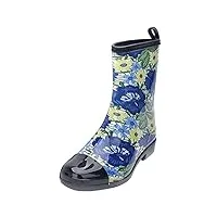 jiangml bottes de pluie pour femme, antidérapantes, hautes, imperméables chaussure de jardinage élastiques, bottes wellington boots mi-hautes, courtes, multicolores, bottes de pluie en caoutchouc