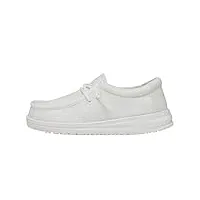hey dude wally youth slub toile moc toe shoes, blanc, 34 eu