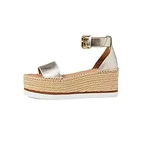 see by chloe espadrilles plates glyn pour femme, or clair 1, 37 eu