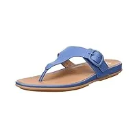 fitflop femme gracie rubber-buckle leather toe-post sandals tongs, sail blue, 39 eu