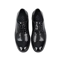 sirri garçons pointillé derby brevet à lacets chaussures habillées noires chaussures de bal de mariage formel taille de l'ue 38
