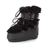 moon boot icon bottes basses en fausse fourrure pour femme noir, noir , 39/41 eu