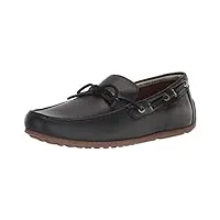 ted baker men's kenneyp pebble leather casual driver boat shoe, black, 10
