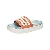adidas femme adilette platform slippers, ftwr white/ftwr white/semi coral, 43 eu