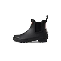 hunter tri-colour logo backstrap chelsea womens wellington boots 39 eu black