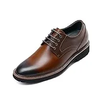 chamaripa chaussures rehaussantes homme - augmenter la hauteur formelle chaussures de robe - cuir wing-tip oxford derby chaussures en 8cm / 3.15 inches