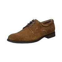 tommy hilfiger homme chaussures derby casual suede daim, marron (coconut grove), 43 eu