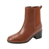 tommy hilfiger femme bottes mid boot chelsea thermo cuir, marron (natural cognac), 36 eu