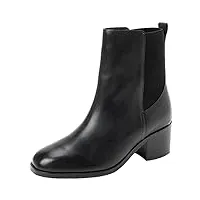 tommy hilfiger femme bottes mid boot chelsea thermo cuir, noir (black), 39 eu