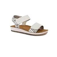 inblu sandales femme sandales scratch réglable sandales femme motif zébré confortables pour plage, blanc, 37 eu