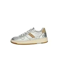 date sneakers court 2.0 shiny femme silver