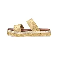 mia kady sandales décontractées à plateforme en raphia pour femme beige, naturel, 38.5 eu