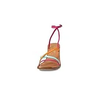 kate spade new york charmer sandales à talons pour femme - empeigne en cuir nappa - doublure et semelle intérieure - fermeture à boucle, jambe de roses, marée basse, satsuma, 40.5 eu