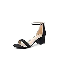dream pairs femmes sandales à talons blocs bas bout ouvert sandale escarpins 5.7cm noir-nubuck low-chunk-e taglia 39 (eur)