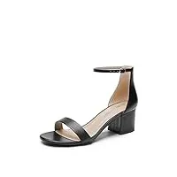 dream pairs femmes sandales à talons blocs bas bout ouvert sandale escarpins 5.7cm noir-pu low-chunk-e taglia 36 (eur)