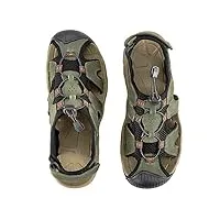 7strobbs sandales homme cuir fermées randonnée marche sandales Été confortable sport et extérieur chaussure de trail de plage de trekking,vert kaki 43eu