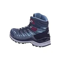 lowa ferrox gtx mid ws bottes de randonnée pour femme goretex bleu, bleu marine et bleu glacier, 39.5 eu
