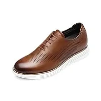 chamaripa blanc chaussures rehaussantes homme, elevator sneakers respirant et confortable 7cm/ 2.76 inches taller