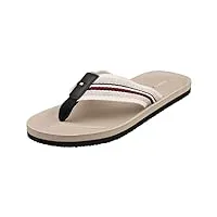 tommy hilfiger homme comfort hilfiger beach sandal fm0fm04910 tongs, gris (smooth taupe), 47 eu