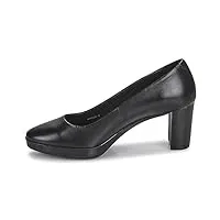 geox - chaussures à talons bas en cuir walk pleasure slip-on pour femme, noir , 40 eu
