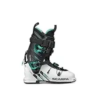 scarpa gea rs 120 flex alpine touring chaussures de ski de randonnée pour femme blanc/noir/émeraude pointure 23,5