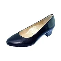 escarpins d'hotesses - escarpins d'hotesses escale alarm free escarpin chaussure uniforme femme bout rond fin à petit talon couleur - cuir bleu marine, taille - 39